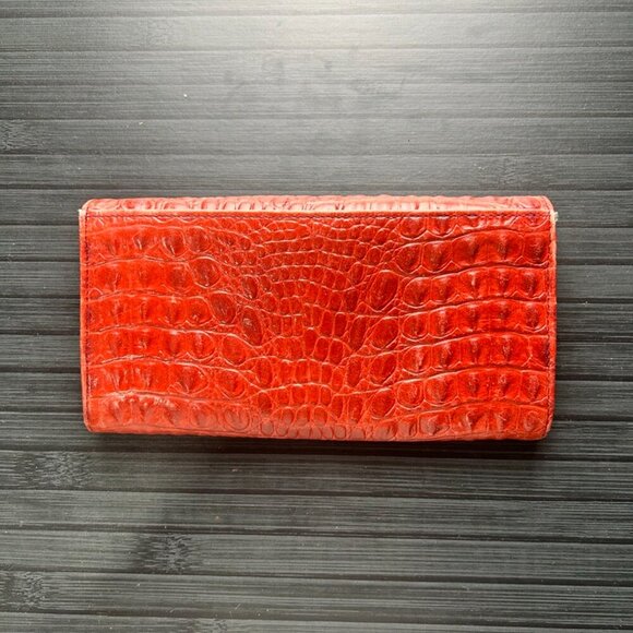 Furla Power Red Crocodile Embossed Wallet - Picture 2 of 5